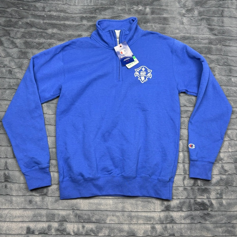 Champion University of New Orleans Privateers 1/4 Zip Pullover Blue Mens M